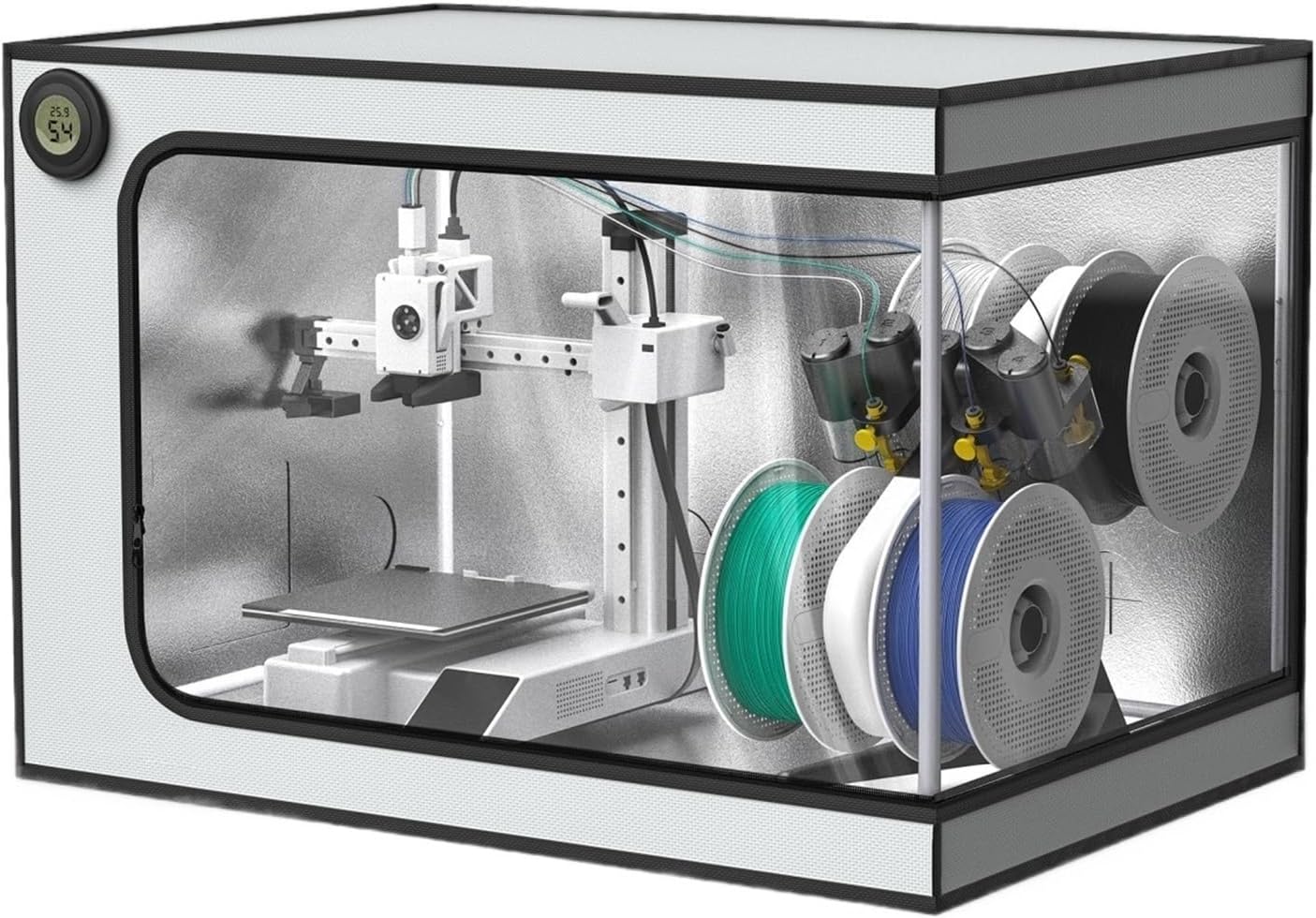 Compatible for Bambu Lab A1 A1 Mini AMS Lite 3D Printers Enclosure with LED Light Constant Temperature Cover(A1 mini Combo)