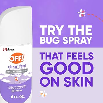 OFF! Clean Feel Insect Repellent Spritz with 20% Picaridin, Bug Spray with Long Lasting DEET-Free Protection from Mosquitoes and Ticks, Feels Good on Skin, 4 oz