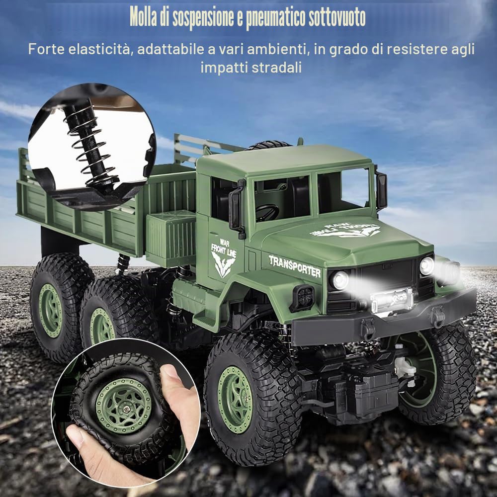 OBEST Military RC Truck,2.4 GHz Fuoristrada Radiocomandata 4WD Truck per Adulti Bambini Ragazzi