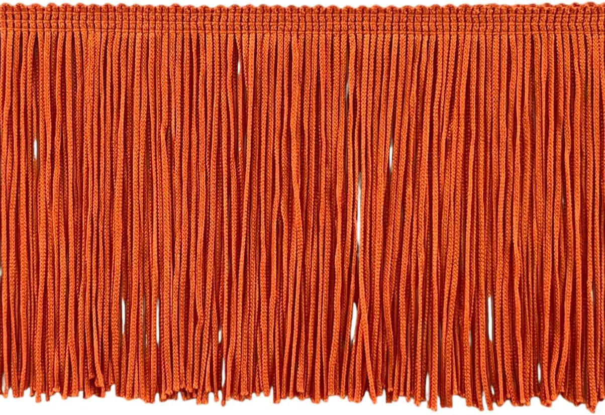 Trims by the Yard 6" Chainette Fringe Trim, Polyester, Decorative, Versatile for | Rust | (10 Yard Cut)