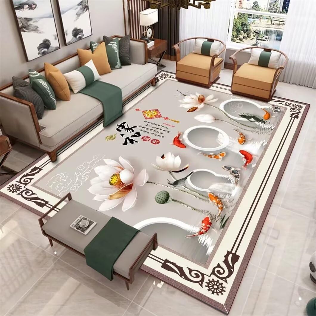 Tapis de salon et chambre d'enfant anti-tache de 120x160 cm pour jouer au chaud