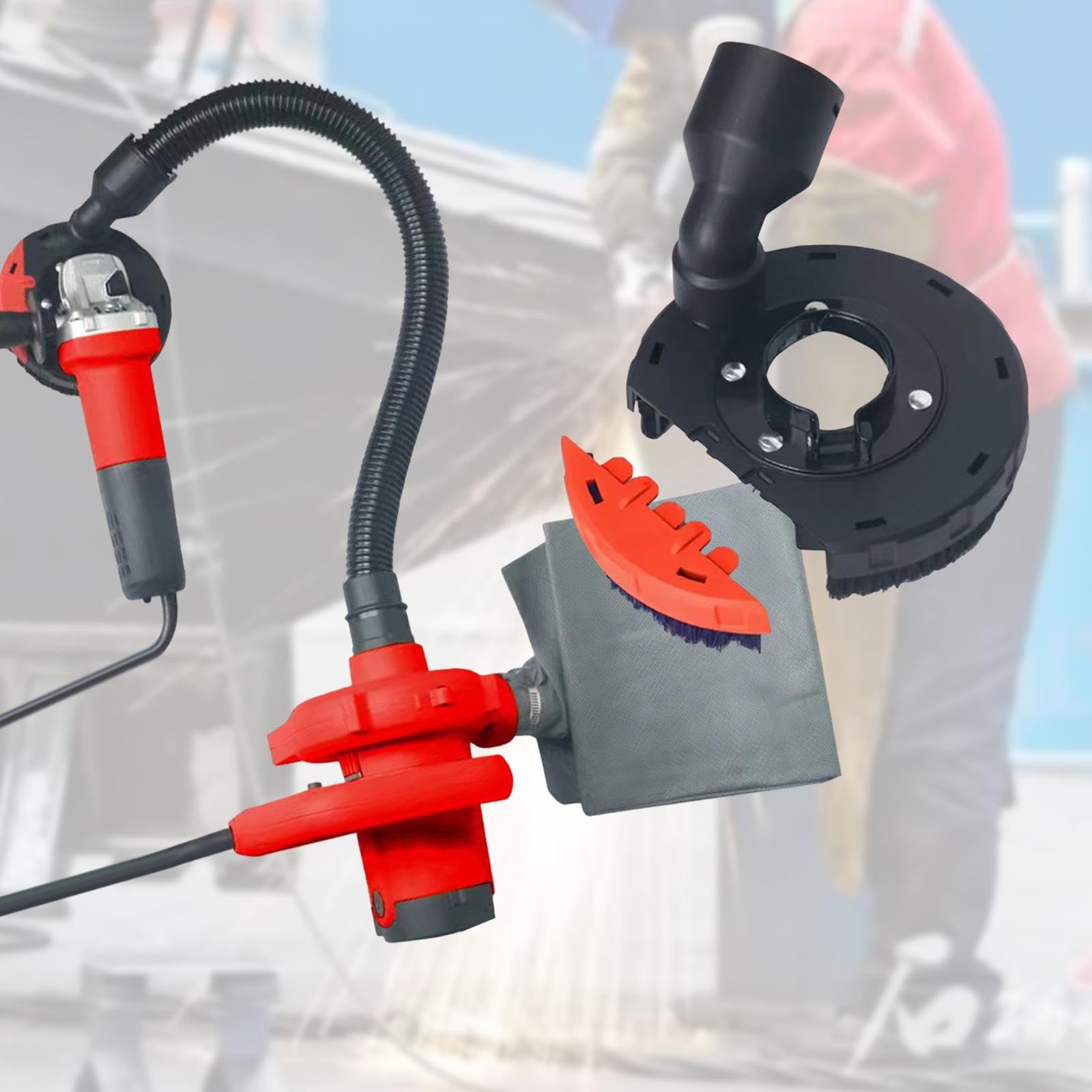 Baoblaze Angle Grinder Dust Cover Dustproof Multifunctional Easily Install for Cement Marble Lightweight Accessory with Soft Brush, for 100 Type