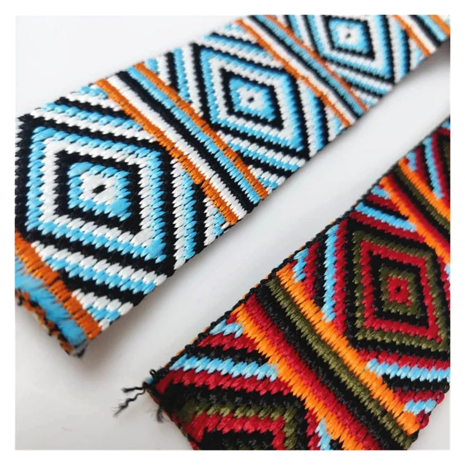 Wstążka tkana żakardowa, Taśma żakardowa poliestrowa, tkana, szerokość 4 cm, 1 jard, wielokolorowa, do dekoracji odzieży(Blue)