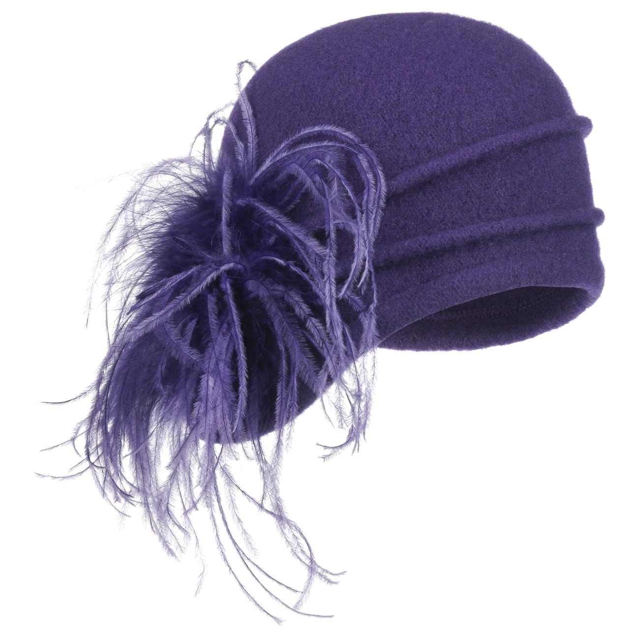 Gorro de Lana Hervida con Plumas Beanie Mujer
