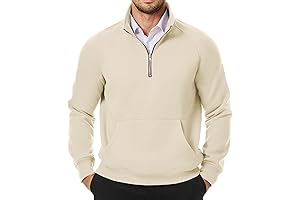 Men's Fashion Quarter Zip Pullover Fleece with Pockets