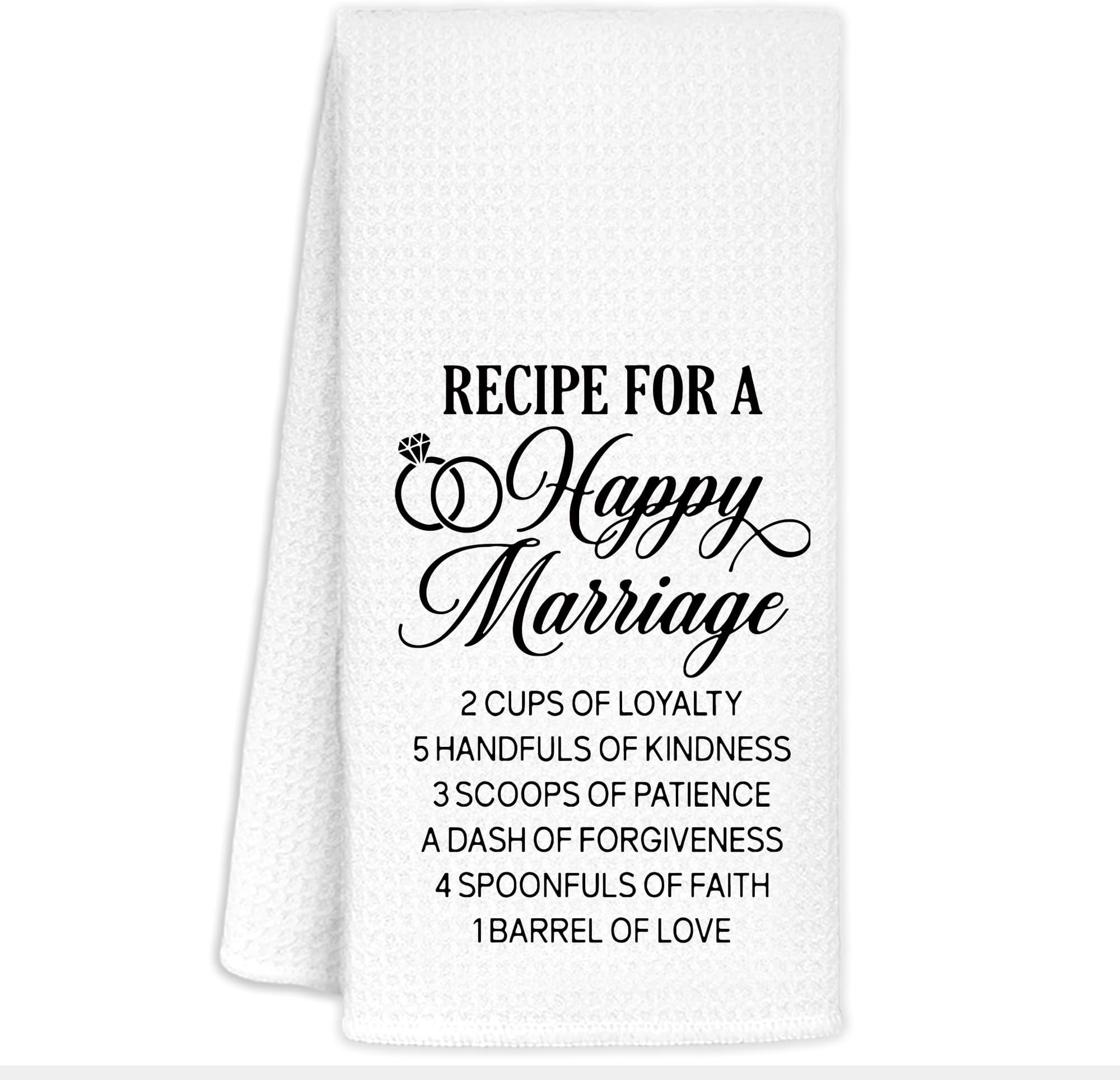 Bride Towel, Just Married Funny Dish Towels for Kitchen, Wedding Dish Towels, Just Married Gifts for Couples Newlyweds Wife Husband Bride, 16x24 in