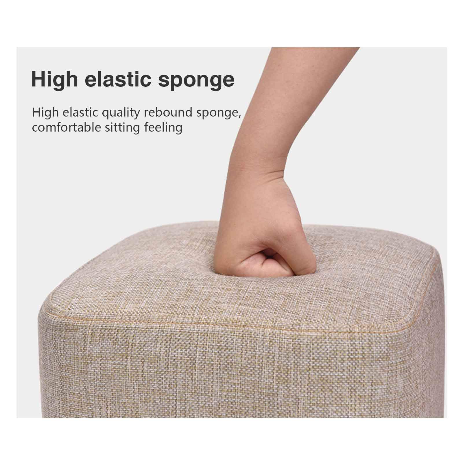Solidne drewno Holstered Vanity Stool/Chair Ottoman,with Removable Linen Cover and 4 Wood Legs, Dressing Table Stool/Fotel/Seating Footstool/Foot Trest