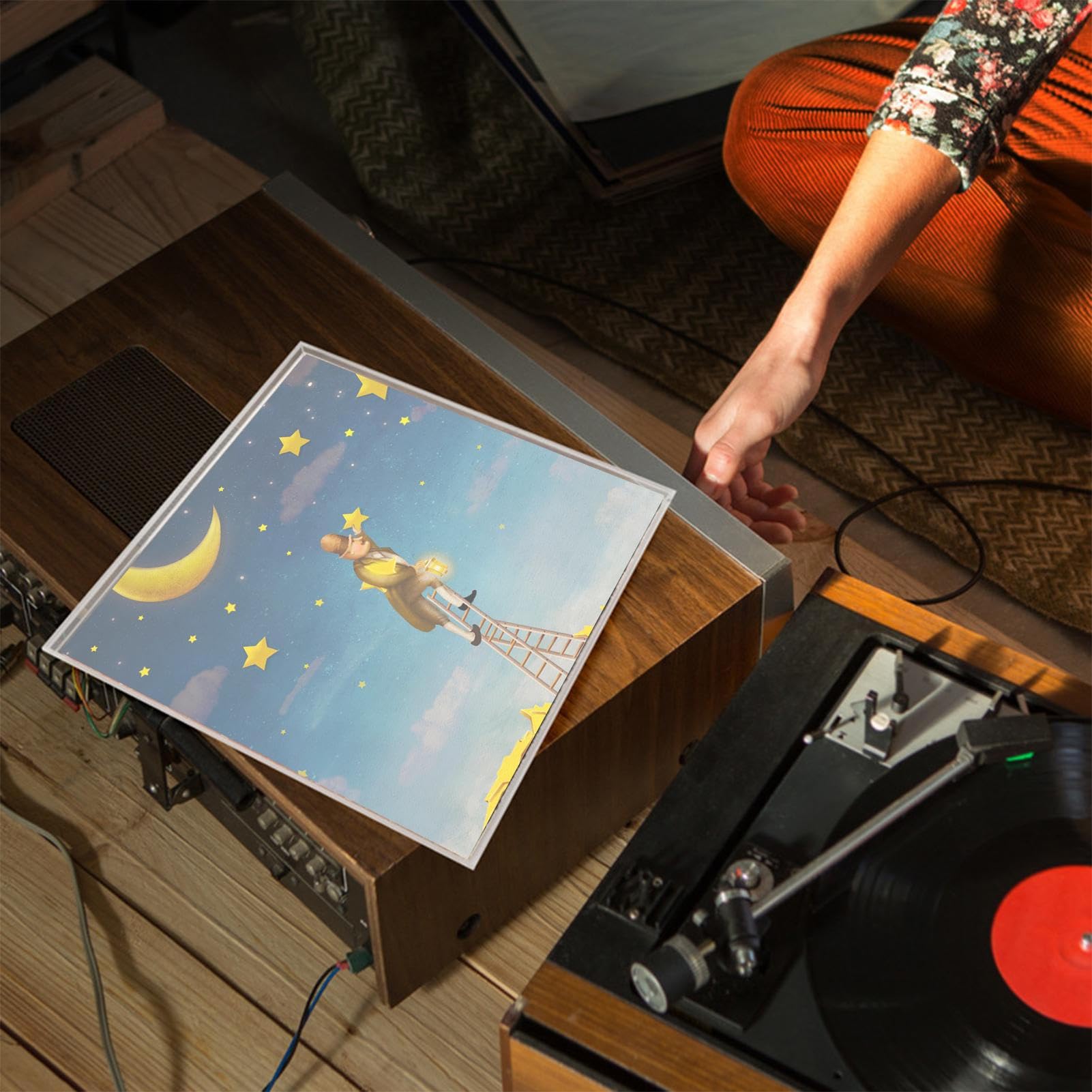 Espositore per dischi in vinile acrilico, supporto trasparente da parete | mensola trasparente per album, espositore portatile da parete moderno per dischi, decorazione per la casa e gli