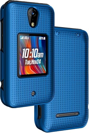 حافظة Nakedcellphone لهاتف Schok Flip 2022، غطاء واقي نحيف ذو غلاف صلب مع نسيج شبكي لـ T-Mobile/Boost/Metro SC3218B SC3218T - أزرق كوبالت