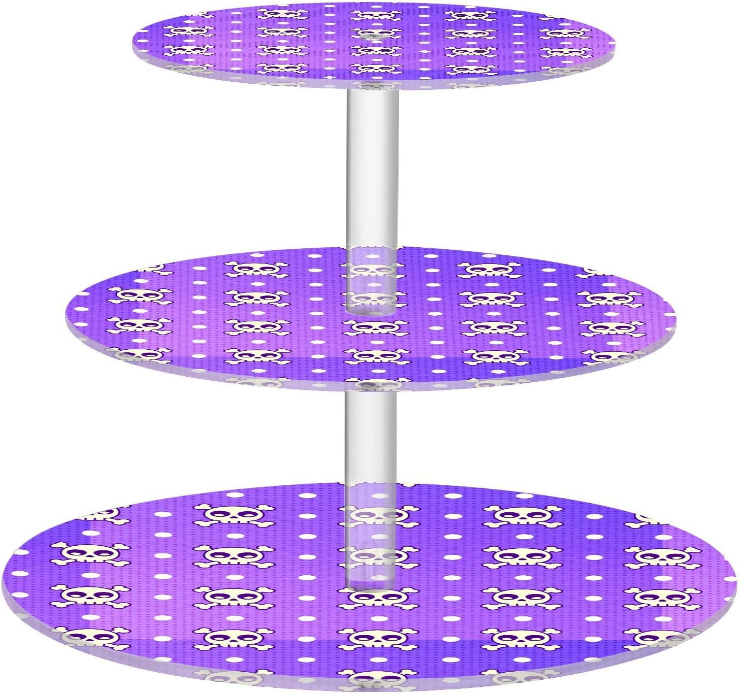 Skull Bone 3 Tier Acrylic Cupcake Stand, Cupcake Stand for 34 Cupcakes for Weddings, Christmas,Holidays,Parties,Birthday,Printed Cupcake Tower 23300451