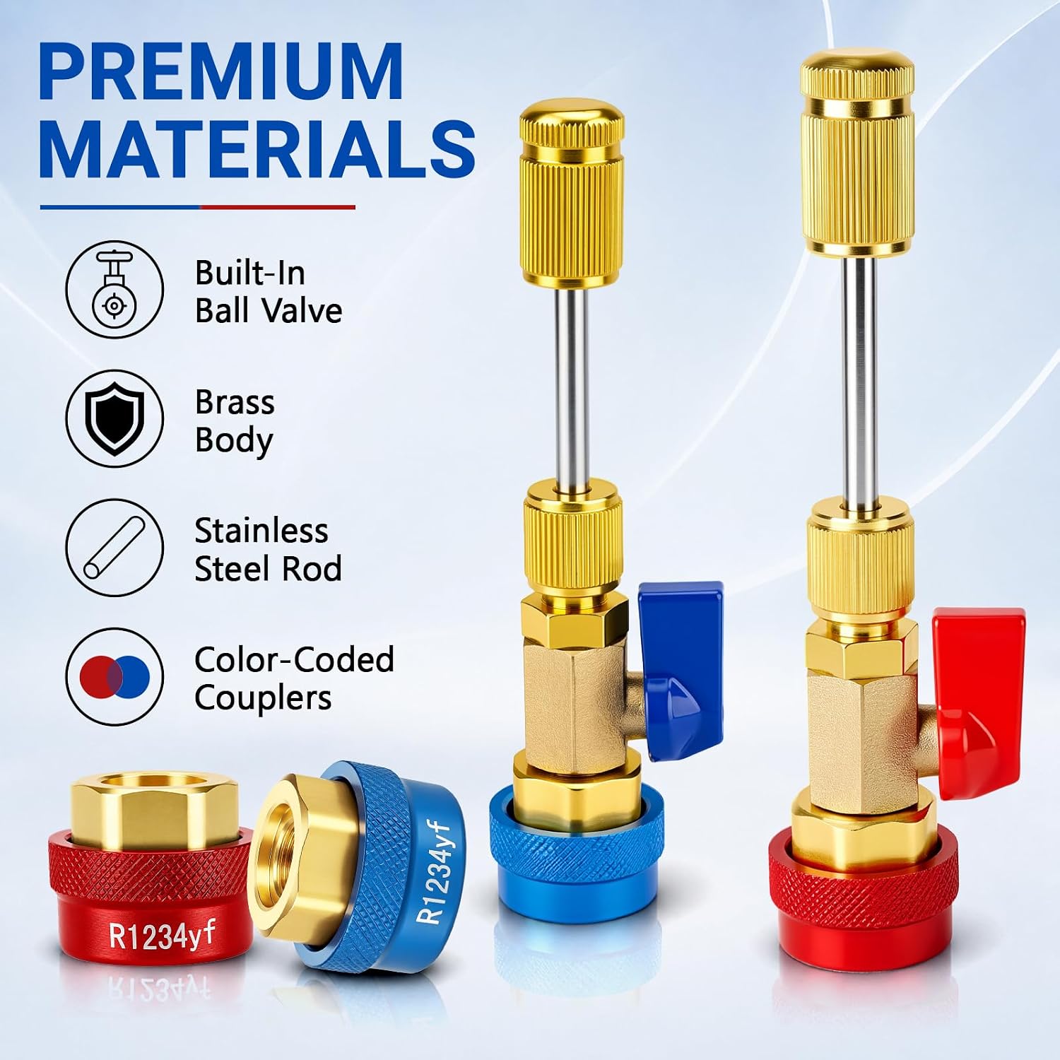 AC Valve Core Removal Tool, R134a R1234yf R22 Valve Core Remover Installer Tool Kit for Automotive Air Conditioning Systems, AC Valve Core Tool for Standard JRA and Schrader Valve