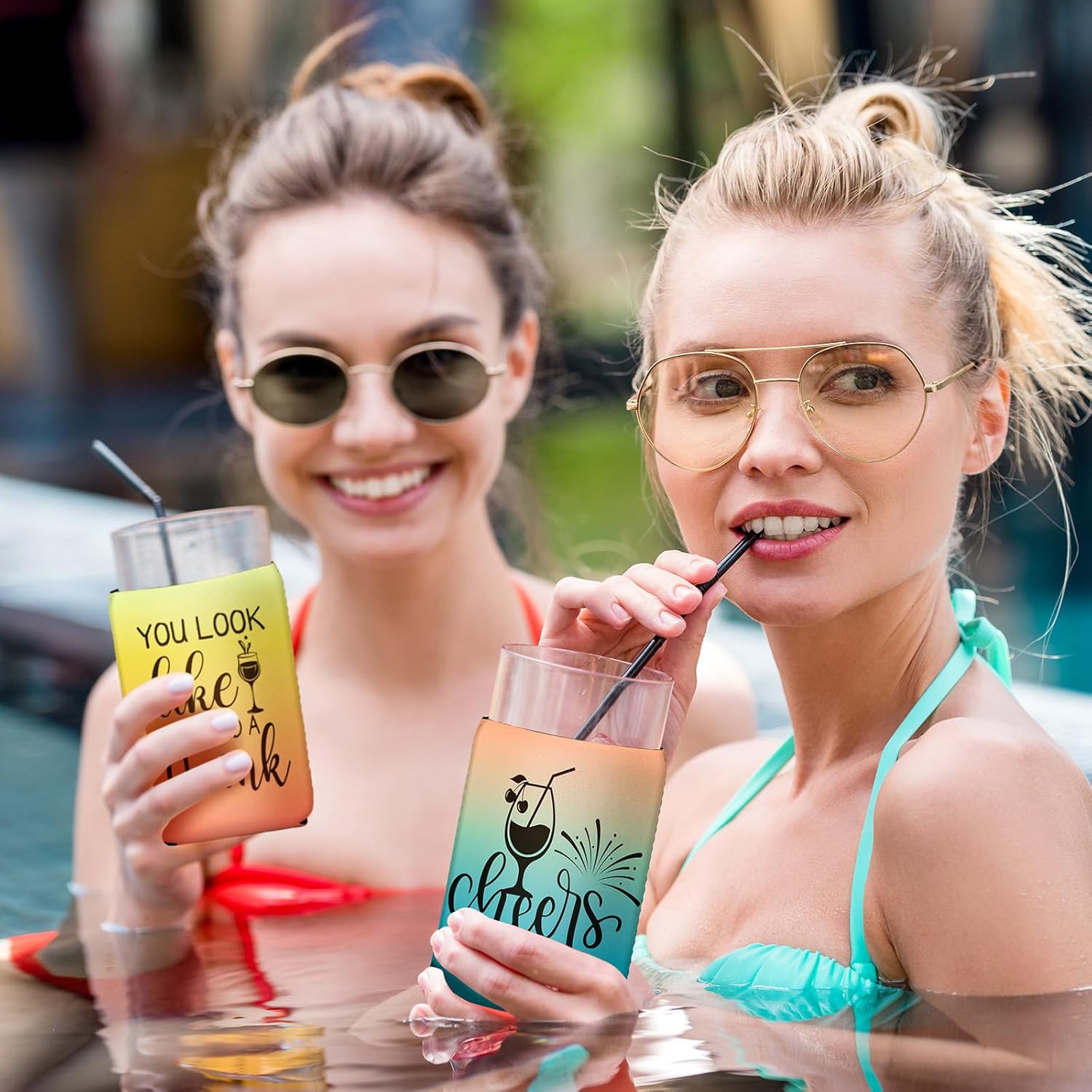 16 Pcs Funny Can Coolers Sleeves 12 oz Beer Can Cover Neoprene Insulated Bottle Soda Cover Coolers Bulk Collapsible Drink Sleeves for Beverages Soda Wedding Summer Events Party Favors - Image 5