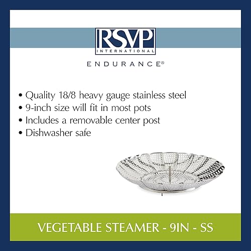 Miniatura 6 de RSVP International Endurance Kitchen Collection - Vaporizador de verduras expandible 9 pulgadas acero inoxidable