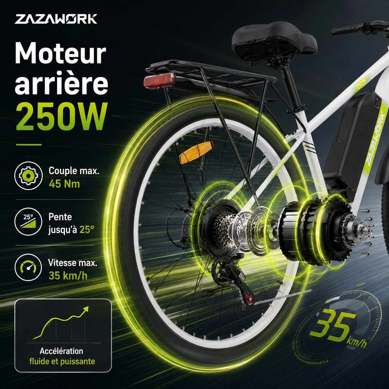 Vélo électrique adulte 29", E-Bike 250 W, 48 V, 15/20 Ah, autonomie de 120 km, freins hydrauliques, dérailleur 21 vitesses, suspension verrouillable, VTT pour ville et tout-terrain