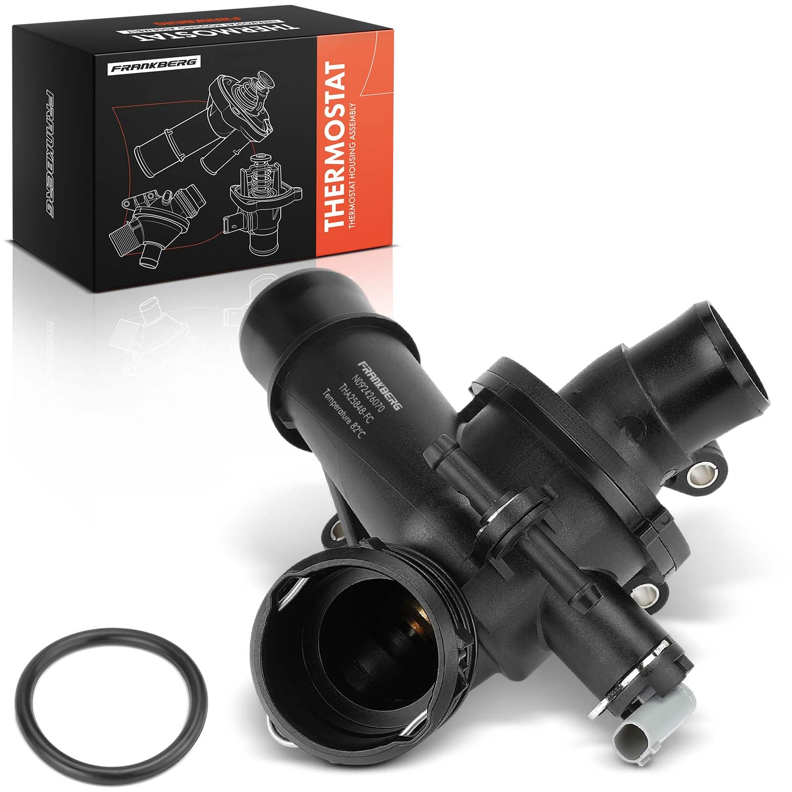 Frankberg Termostato del liquido di raffreddamento 2 Poli diesel | Compatibile con: CLS Shooting Brake X218, GLE W166, Sprinter 3-T Box B906, Classe C Coupé C204, Sprinter 46-T Box B906