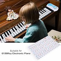 Vista 5 de Adhesivo para piano de 61/88 teclas para teclado, nota musical, pegatina extraíble para Biginners Piano Note Label (coloreado)