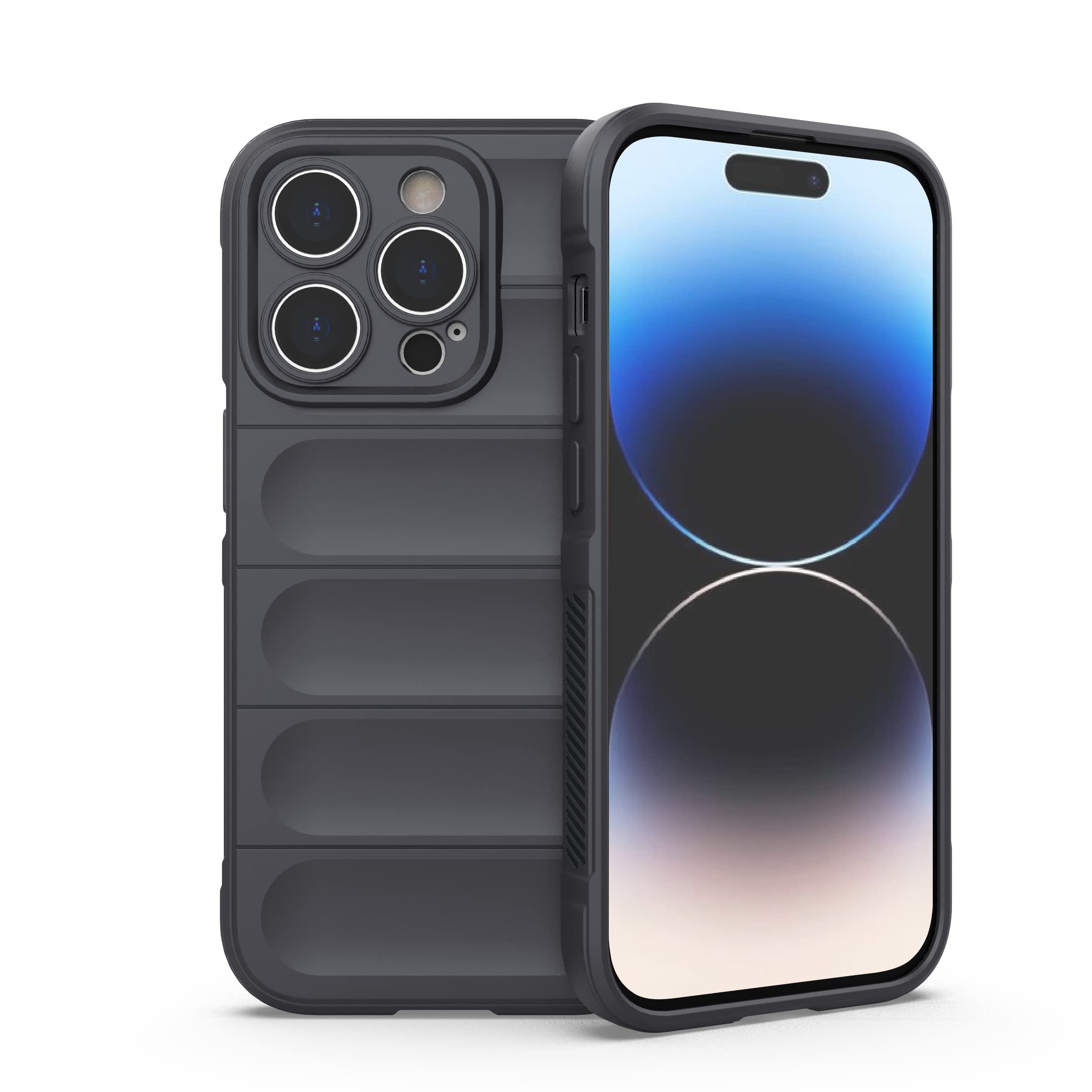 BQP TPU iPhone 14 Case – Protective Phone Cases for iPhone14 Pro, Luxury & Attack Proof Heavy Duty Cell Protective Cover, Slim Aesthetic Shockproof, Waterproof, Dirt & Oil Prof Covers – Gray