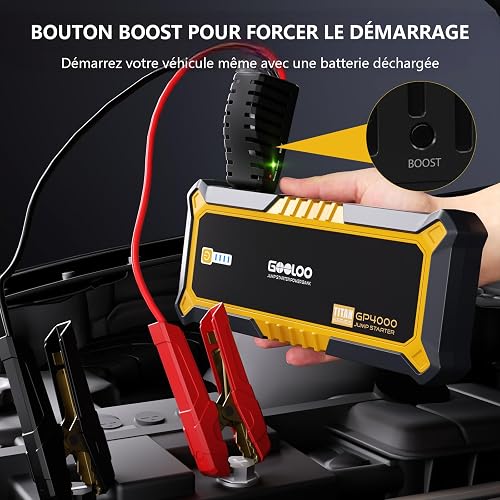 GOOLOO GP4000 Booster Batterie 4000A,12V Jump Starter - 7