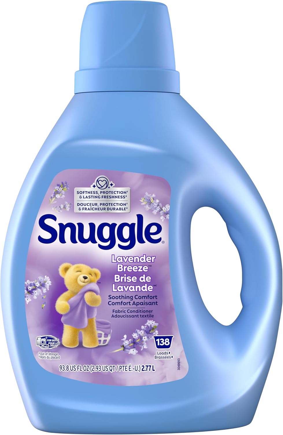 Snuggle Lavender Breeze Liquid Fabric Conditioner, Soothing Comfort, Cuddly Softness, Lasting Freshness, Colour Protection, 2.77L, 138 Wash Loads, HE Compatible, 1 bottle