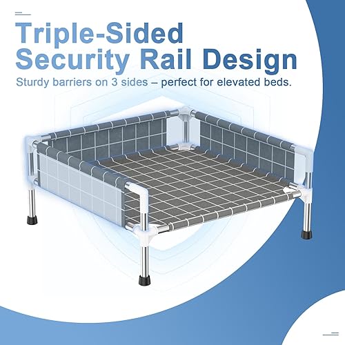 Miniatura 3 de Cama elevada para perros con valla de 3 lados, cama elevada para mascotas con patas antideslizantes, sofá elevado duradero para perros pequeños, uso