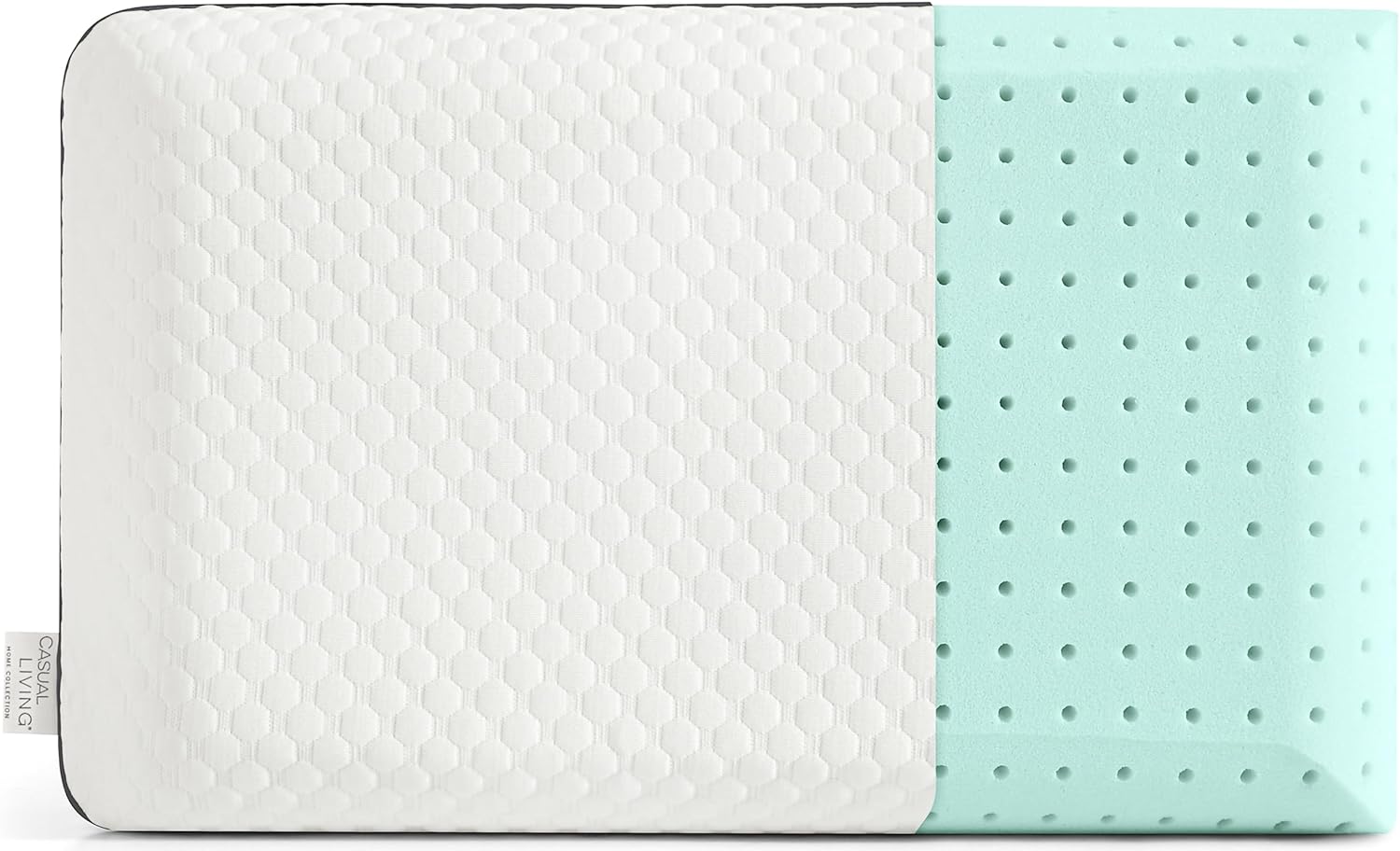 CASUAL LIVING Memory Foam Pillow King Size Bed 1-Pack with Hypoallergenic Removable Machine Washable Cover for Back Stomach and Side Sleepers, 16-inch x 35-inch, White