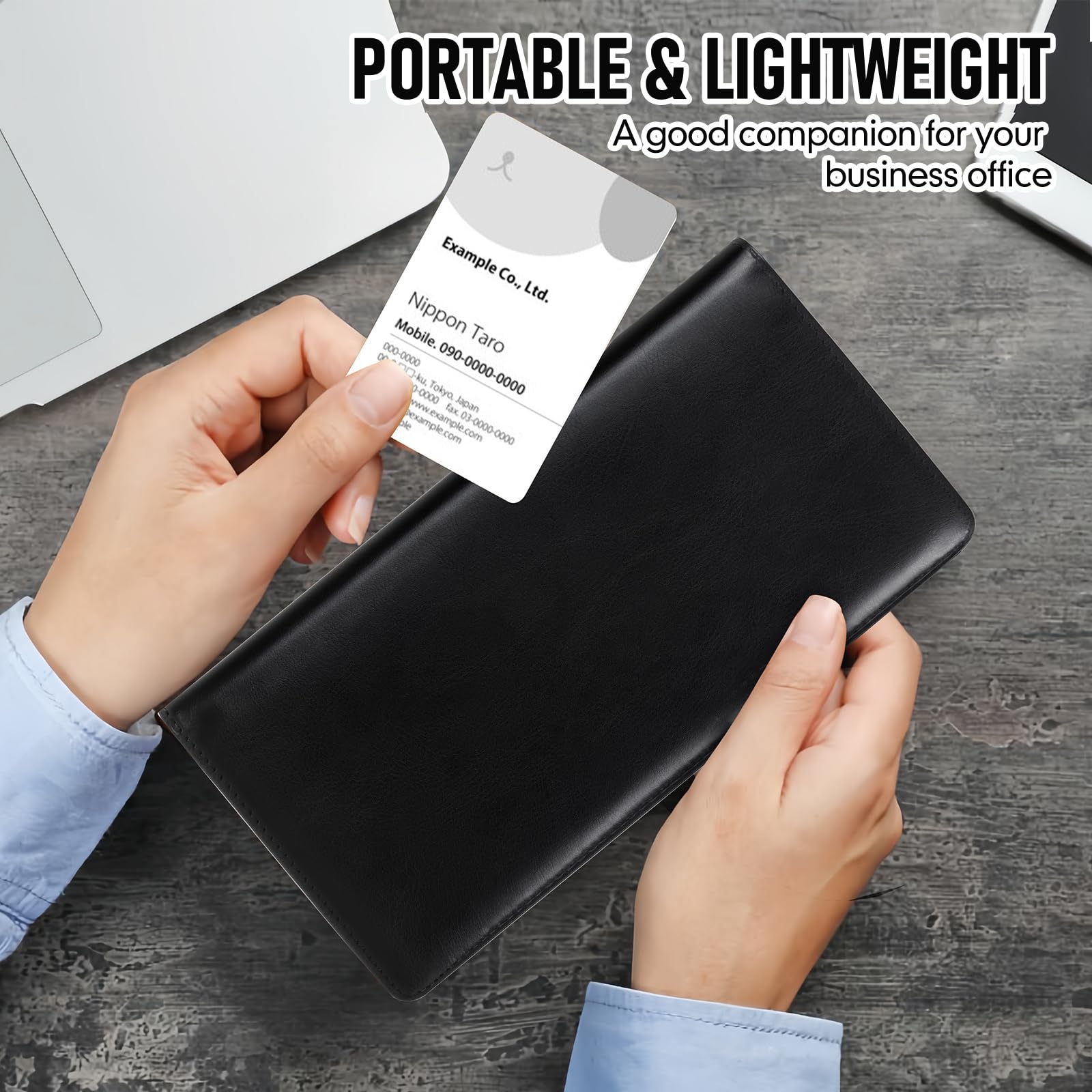 Soporte para 300 tarjetas de visita, organizador profesional de tarjetas de crédito (50 páginas), cartera de piel sintética para hombres y mujeres, carpeta portátil para tarjetas de nombre, accesorios