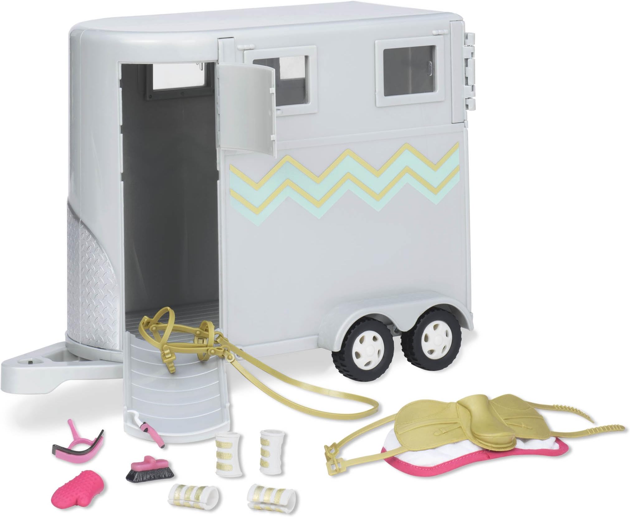 Lori Doll Hoofing It Horse Trailer Set