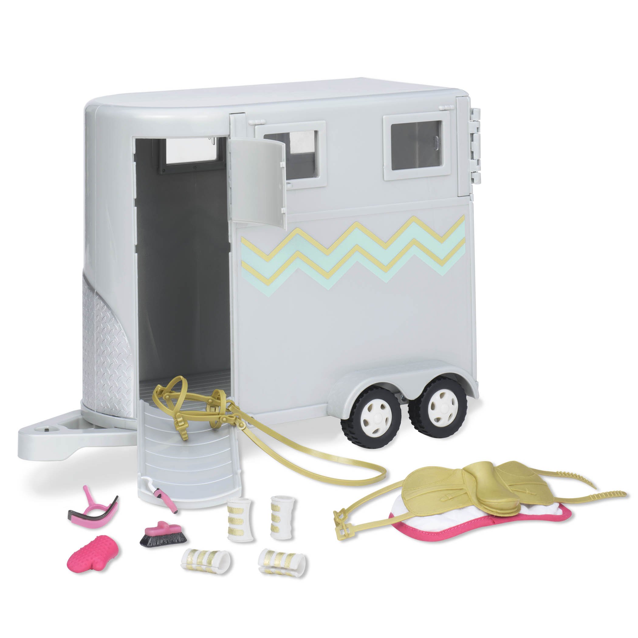 Lori Doll Hoofing It Horse Trailer Set