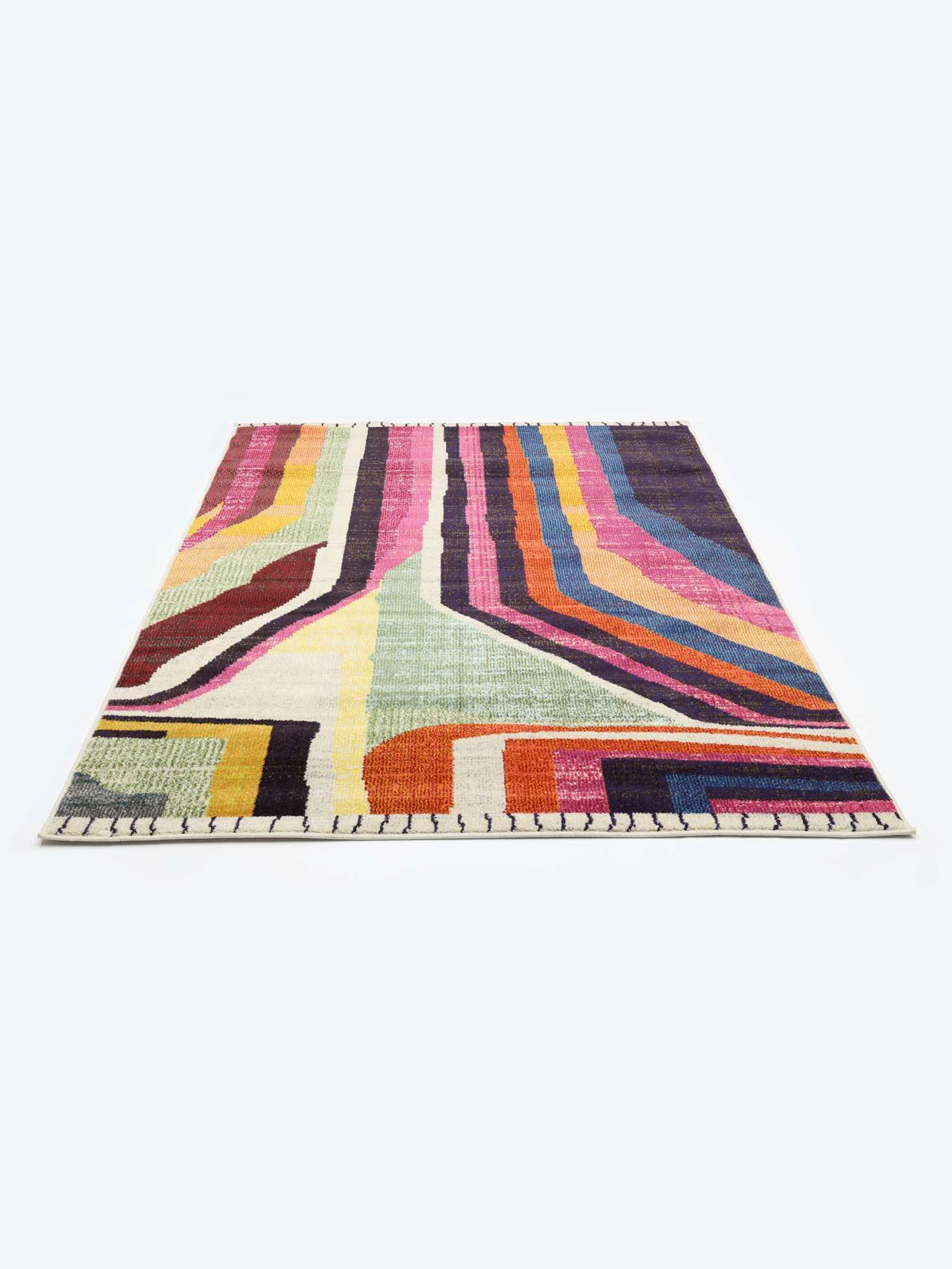 RugVista Markiz Alfombra, 140 x 200 cm, Multi/Rosa | Berber / Morocco, Rectangular, Pelo medio, Limpieza en seco, Oeko-Tex 100, Sala de estar, Dormitorio, Cocina