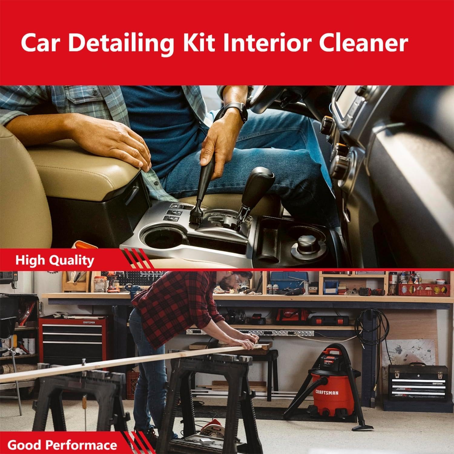 Car Detailing Kit Interior Cleaner, Car Vacuum, 9PCS/Set Mini Micro Tool Car Vehicle Cleaning Kit Universal Vacuum Cleaner Attachments for Car, Computer, Keyboard