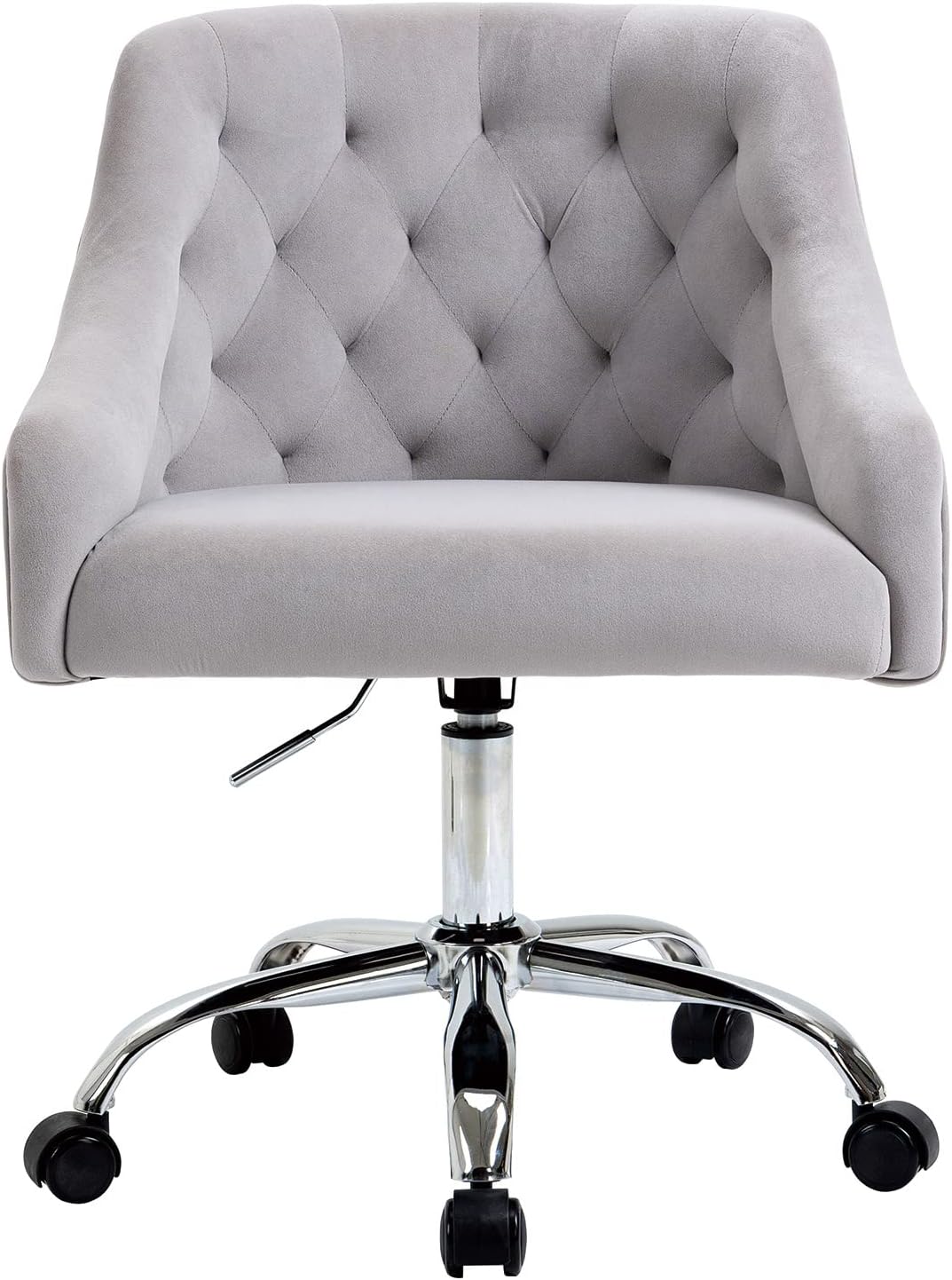 ATTICA Home Office Desk Chair Modern Velvet Office Computer Chair Height Adjustable Mid-Back Task Chair (Grey)