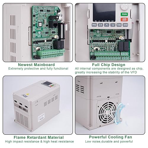 Miniatura 19 de AC 220V/2.2KW 3HP Variable Frecuencia Drive,10A VFD Inversor Monofásico a 3 Fase Convertidor,Utilizado en ≤3HP (2.2kW) 10Amps 200-230V Motor