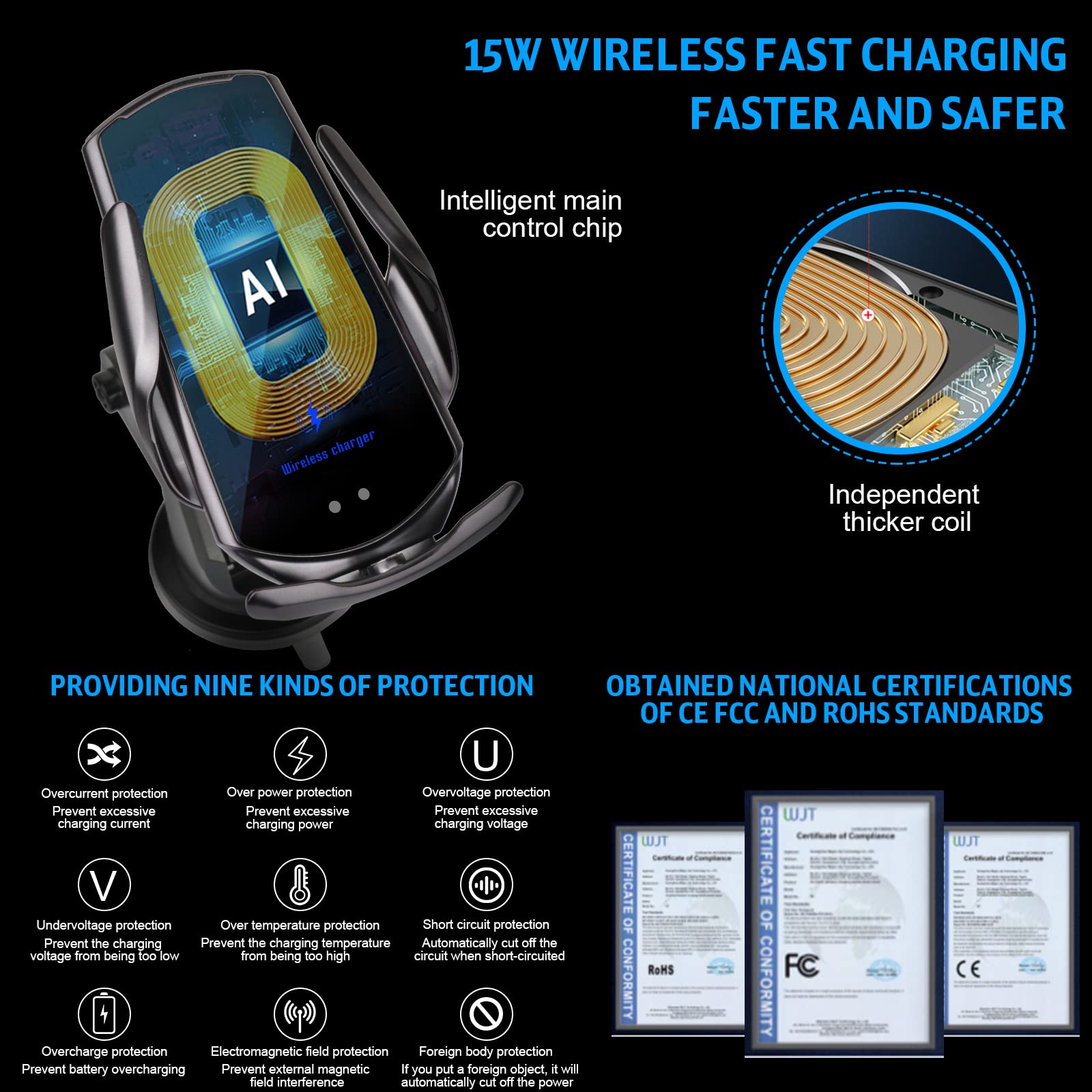 Acquista Caricabatterie Wireless per Telefono Auto con Sensore Intelligente Ricarica Rapida 15W Supporto per Telefono Auto ad Auto-Serraggio Per Telefono e Tutto Abilita in Italia a partire da 15 Acquista Caricabatterie Wireless per Telefono Auto con Sensore Intelligente Ricarica Rapida 15W Supporto per Telefono Auto ad Auto-Serraggio Per Telefono e Tutto Abilita in Italia a partire da 15