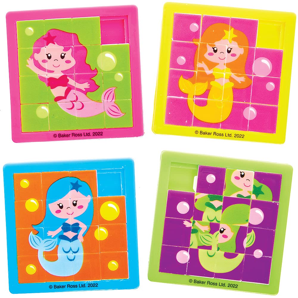 Baker Ross FX792 Puzzle scorrevoli delle magiche sirene - Confezione da 6, Regali per le feste dei bambini