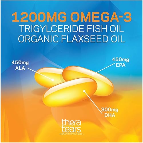 Miniatura 4 de TheraTears Omega 3 Supplement, 1200mg, 90 ct (Pack of 1) & Dry Eye Therapy Lubricating Eye Drops for Dry Eyes, Preservative Free Eye Drops, 30