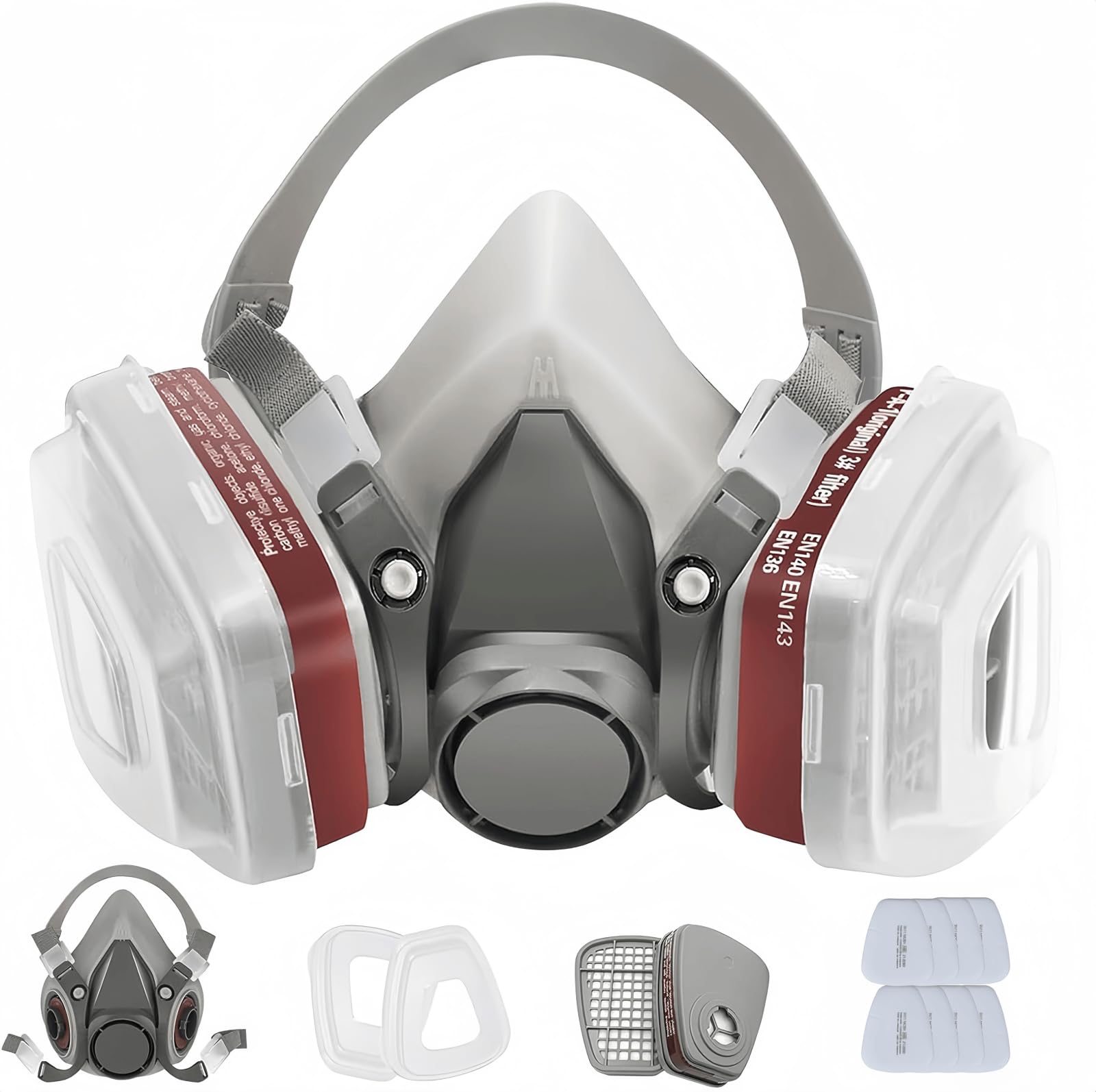 Xfopz Professional 6200 Reusable Respirator Mask, Half Face Cover Set, Widely Used for Sanding, Cutting, Painting, Woodworking, Polishing, Welding, Spraying, Chemical and other Work Protection (B0CCP27FQ3) Amazon Price History, Amazon Price Tracker