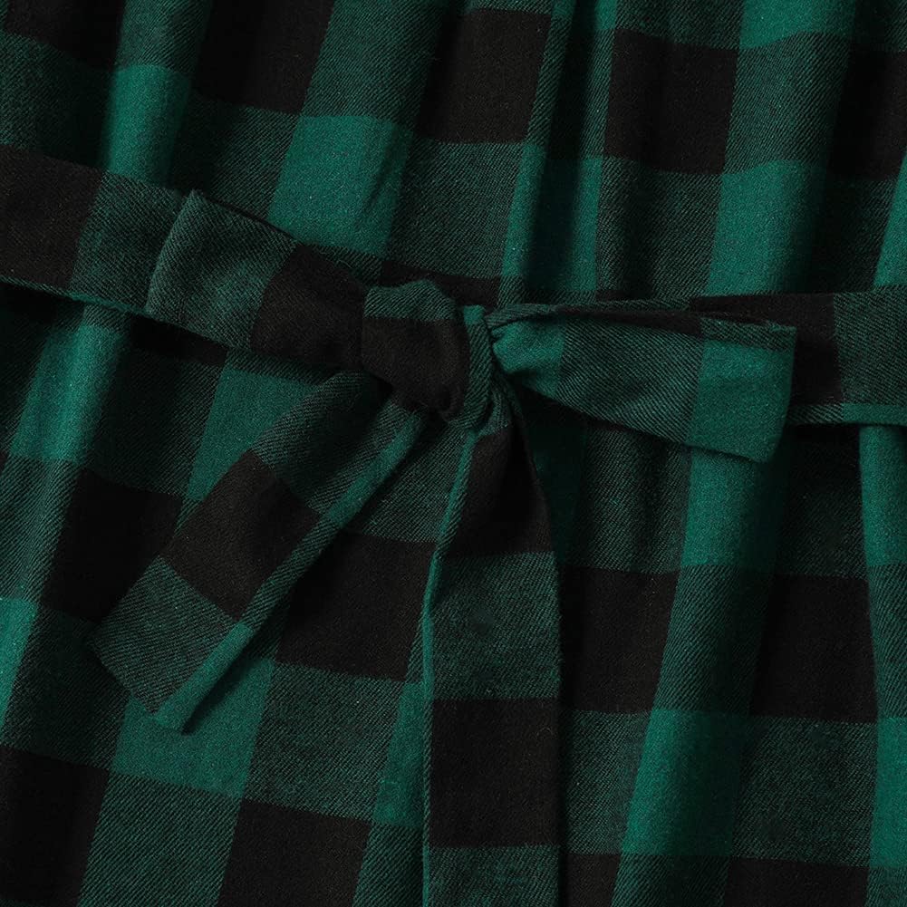 Mommy and Me Christmas Dresses Plaid Velvet Dress Xmas Holiday Party Mom Daughter Matching Outfits Photoshoot - Image 5