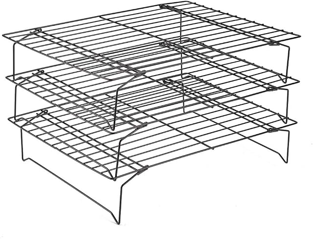 Rockyin Stainless Steel Cooling and Baking Rack Nonstick Cooking Grill Tray For Biscuit/Cake/Bread