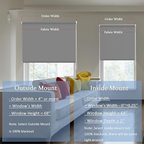 Miniatura 5 de Persianas opacas con aislamiento térmico, persianas con protección UV para el hogar, puerta, cocina, baño (70 pulgadas de ancho x 68 pulgadas de