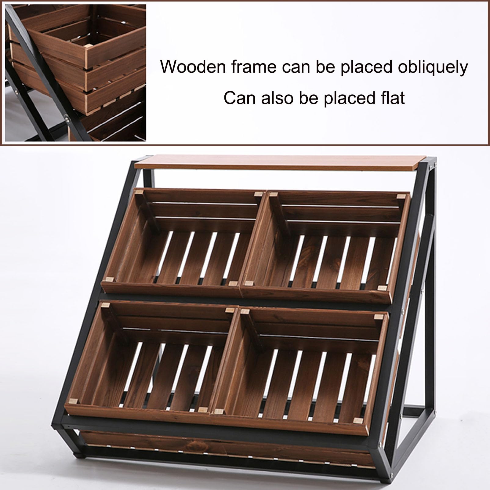 Espositore per Punti Vendita - Ampio Porta cestini per Pane, Verdura e Frutta, Organizer per Confezioni Alimentari Resistente per vetrine, fiere, venditori, Centri Commerciali