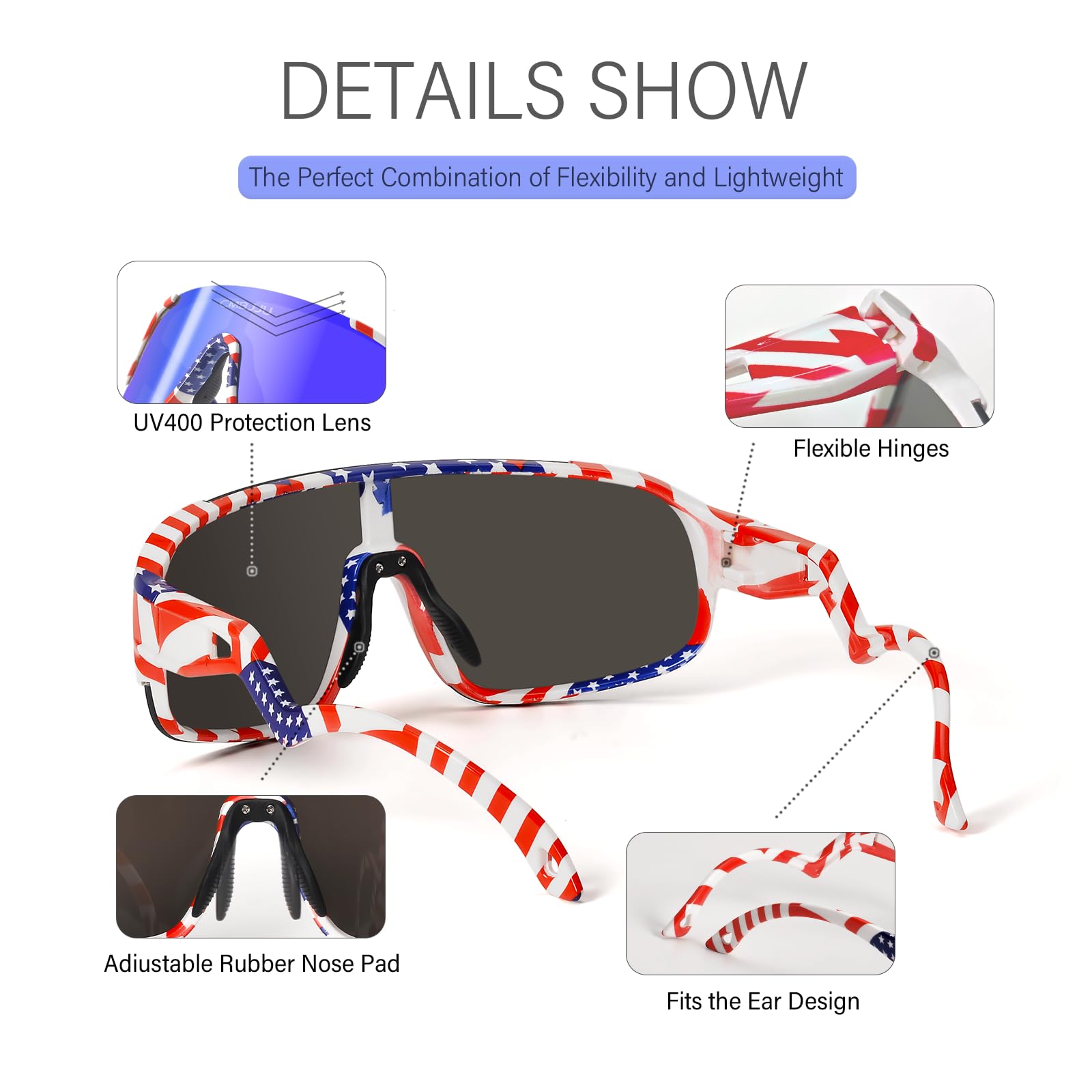 Kinder-Sonnenbrille, Jugend-Baseballbrille für Jungen und Mädchen, Alter 6–14, Sport-UV-Schutzbrille