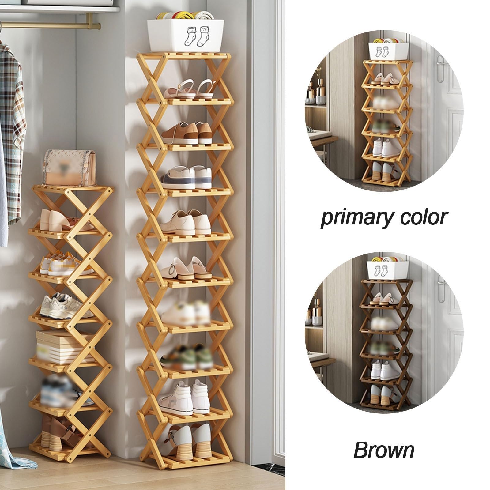 Étagère à Chaussures 6 Niveaux Pliable - Organisateur Gain De Place Pour Placard, Entrée, Petit Espace