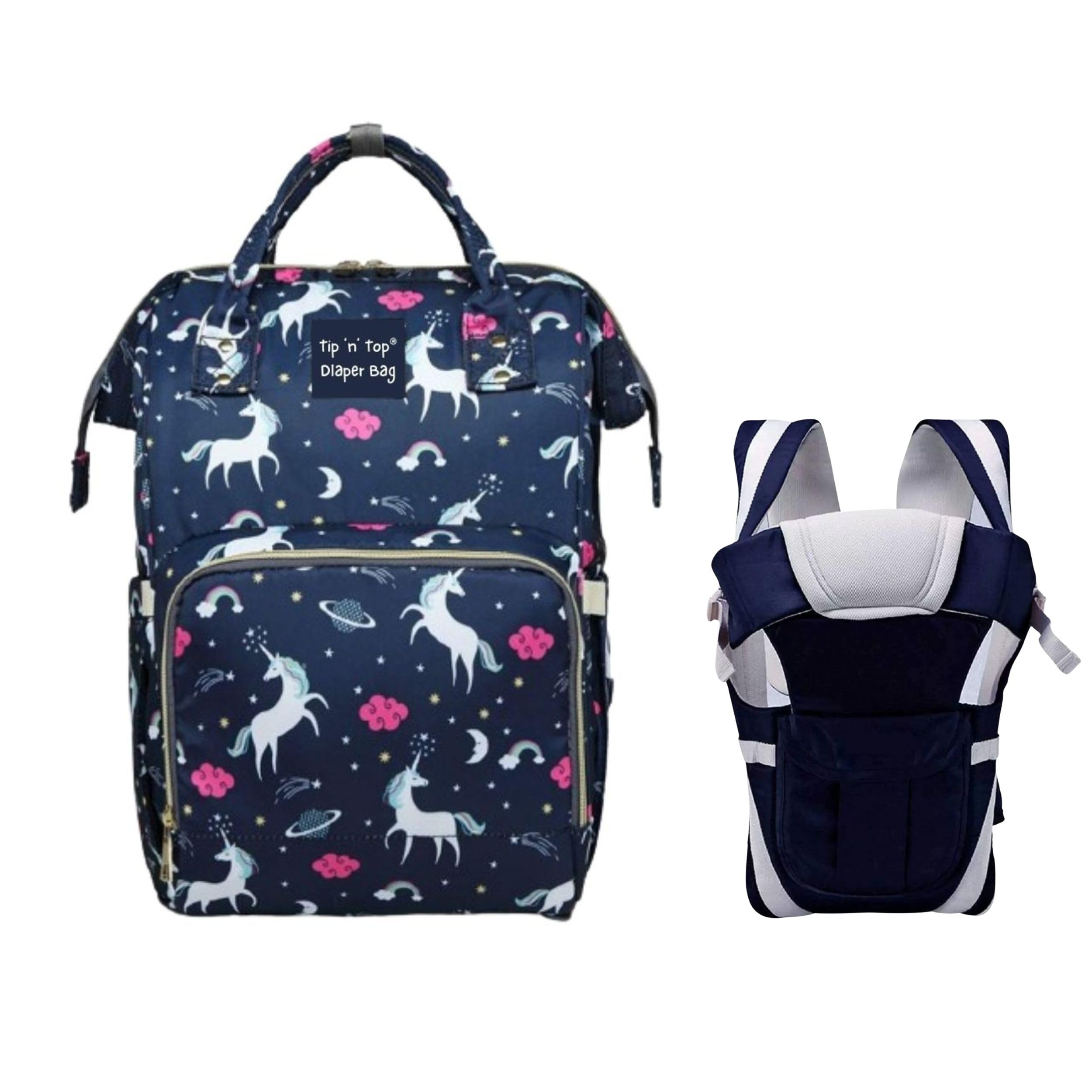 Baby Diaper Travelling Backpack for Mother with 3 in 1 Carrying Style Baby Carrier, Baby Diaper Bag (Navy Blue)- Pack of 2-image-25