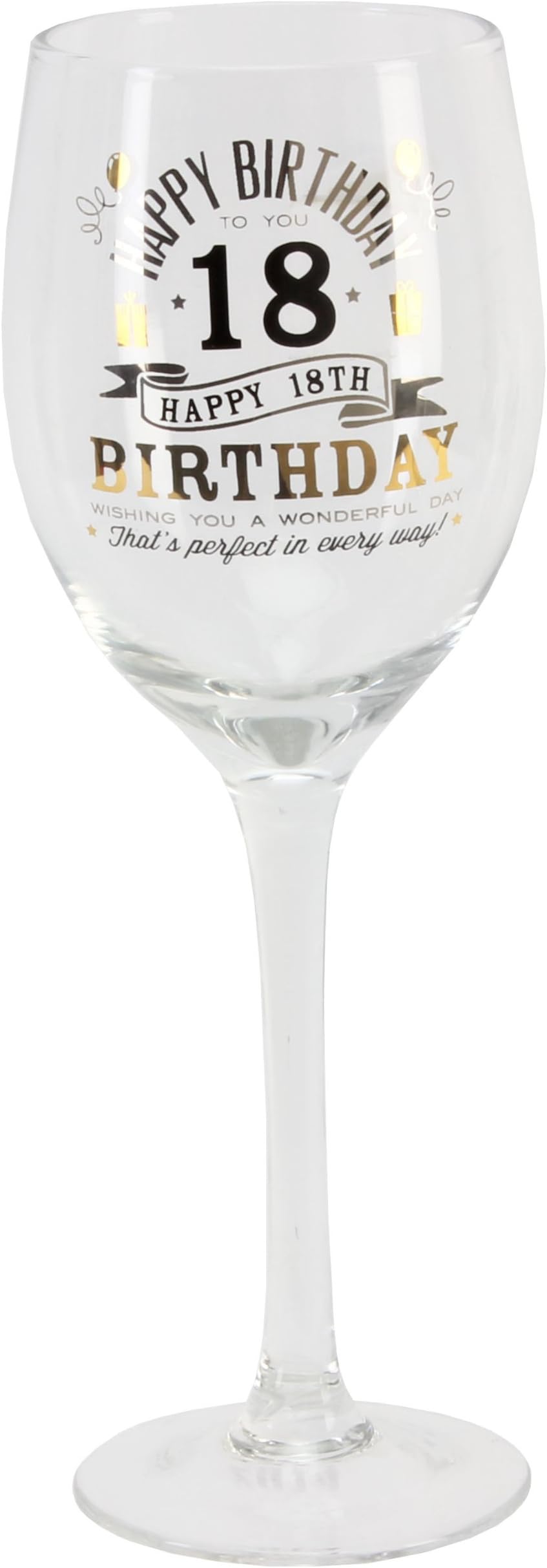 Personalised Sinography 18 18th Happy Birthday Large Wine Glass in Gift Box - Add Own Message