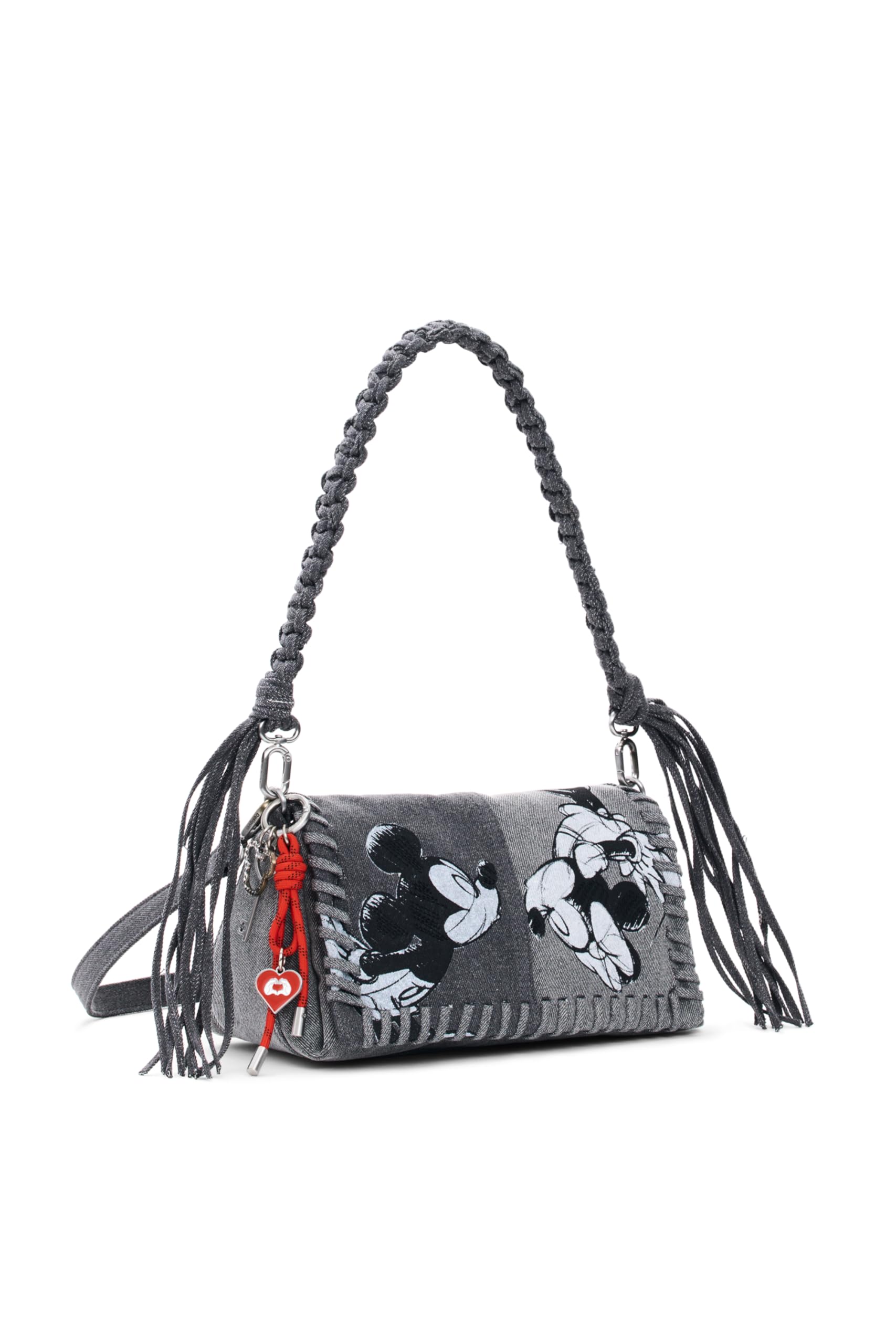 Desigual Mickey Kiss Naron Flap Bag M Denim Light Grey