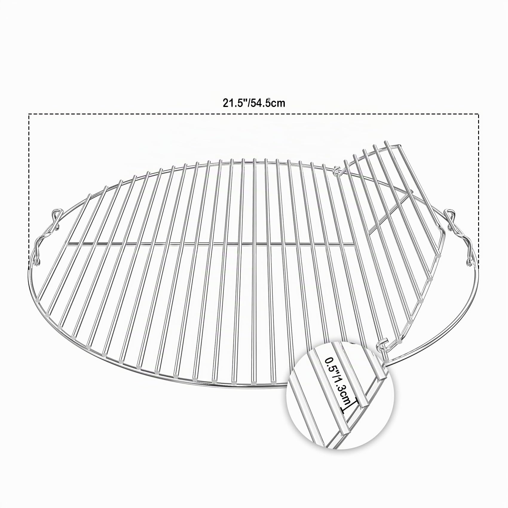 onlyfire Griglia di Cottura in Acciaio Inossidabile per Barbecue Weber 57 cm con Manico Staccabile