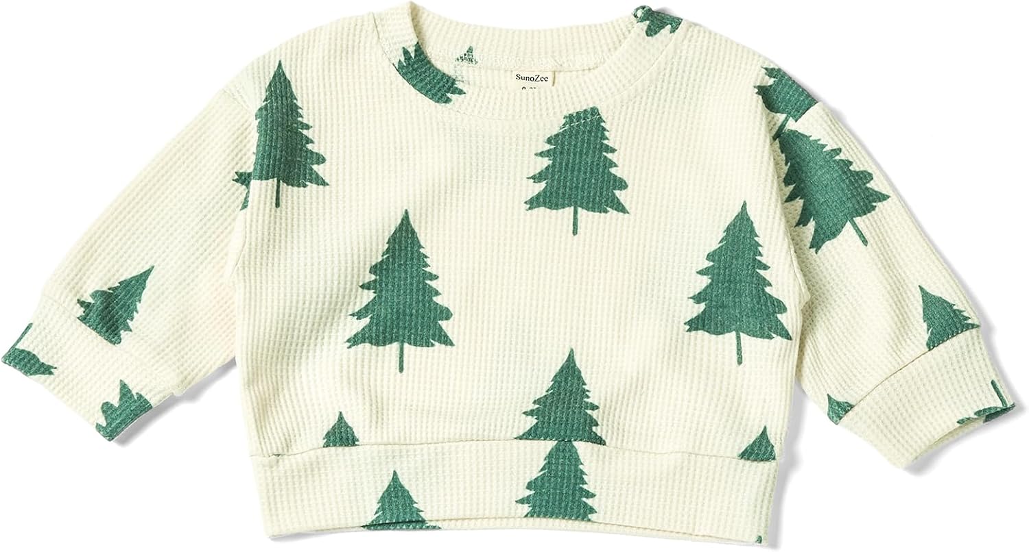 Toddler Baby Waffle Food Long Sleeve Sweatshirt Top Jogger Pants Set Cute Fall Winter Clothes Set - Image 5