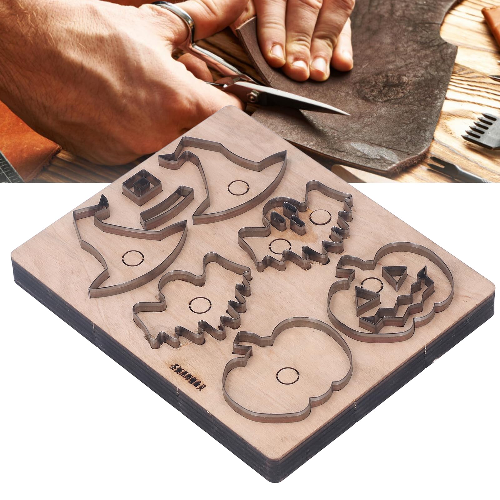 Troquel de Corte de Cuero con Tema de Halloween, para Hacer Manualidades de Bricolaje, con Patrones de Calabaza, Fantasma y Sombrero, para Tela en Capas y Arcilla Polimérica, 7,3