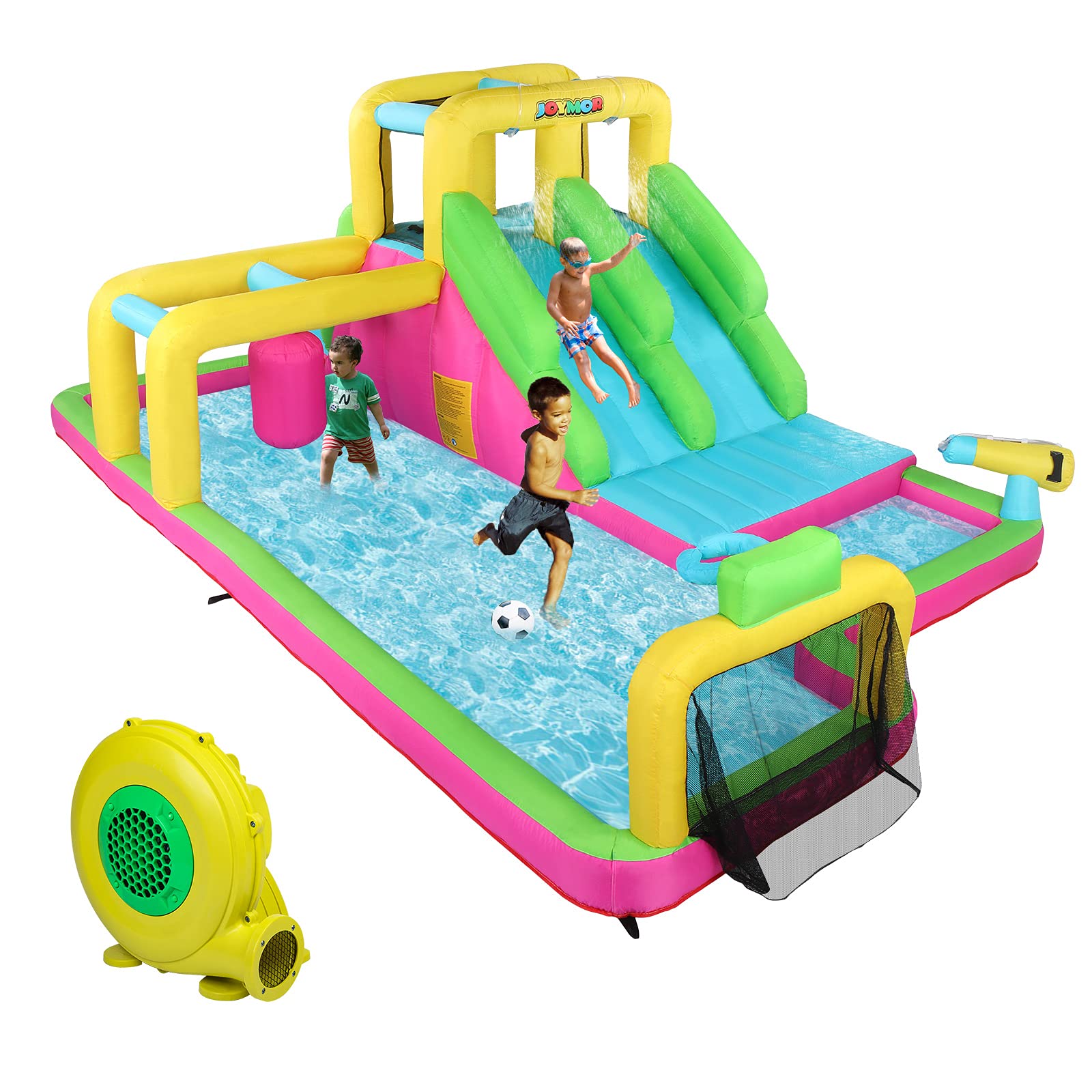 Buy JOYMOR 6in1 Inflatable Double Water Slide Park for Kids Backyard