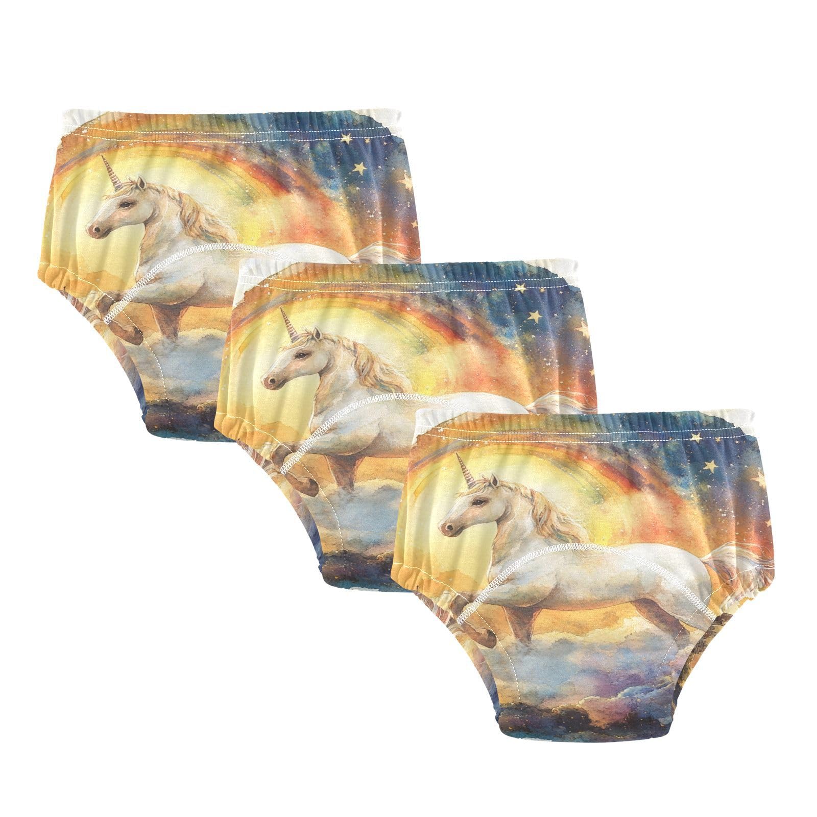 Coikll Oil Painting Horse Toddler Training Underwear Waterproof Baby Pee Pants -2T